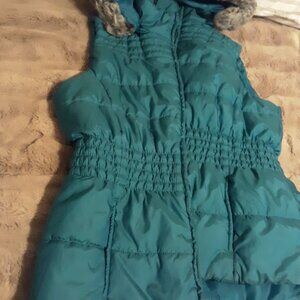 New York Company Teal Hooded Vest XL